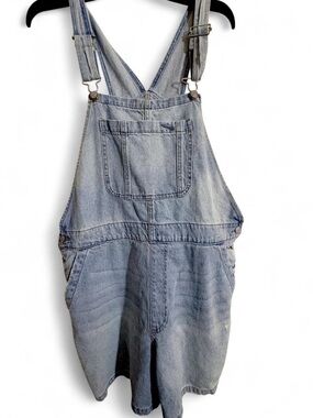 Pistola Light Wash Denim Short Overalls